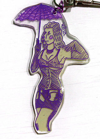 (A) chica con paraguas