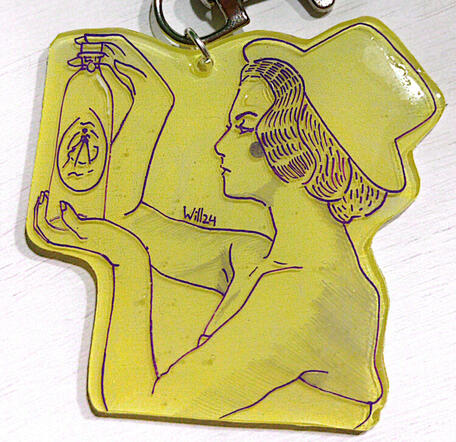 Chica con botella de vino