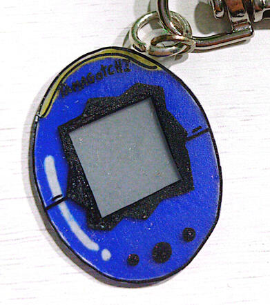 Tamagotchi azul oscuro fanart