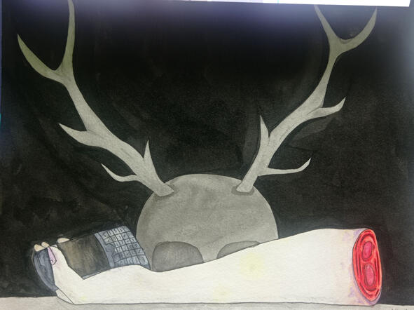 Hannibal fanart (BBC) acuarela y tinta