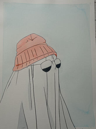 Fantasma con gafas de sol a acuarela