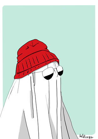 Fantasma con gafas de sol digital