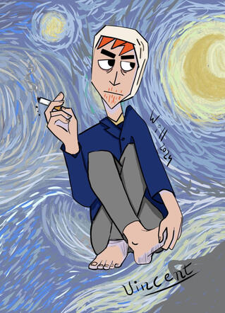 Clone high Van Gogh fanart digital