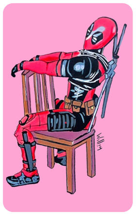 Deadpool fanart acrílico y digital