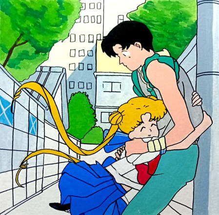 Sailor Moon guouache Serea y Darien 2