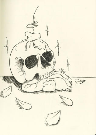 Vanitas calavera con corazón