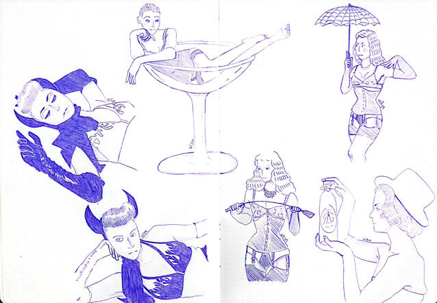 Hoja de chicas en violeta A4